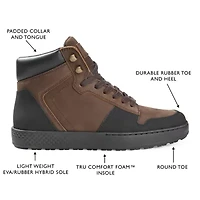 Territory Mens Triton Flat Heel Lace-Up Boots