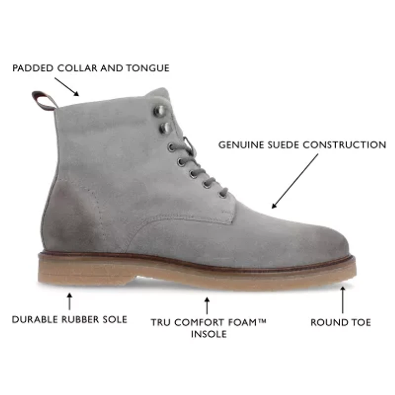Thomas And Vine Mens Samwell Flat Heel Lace Up Boots