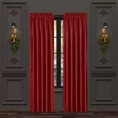Queen Street Nicholas Rod Pocket Embroidered Light-Filtering Set of 2 Curtain Panel