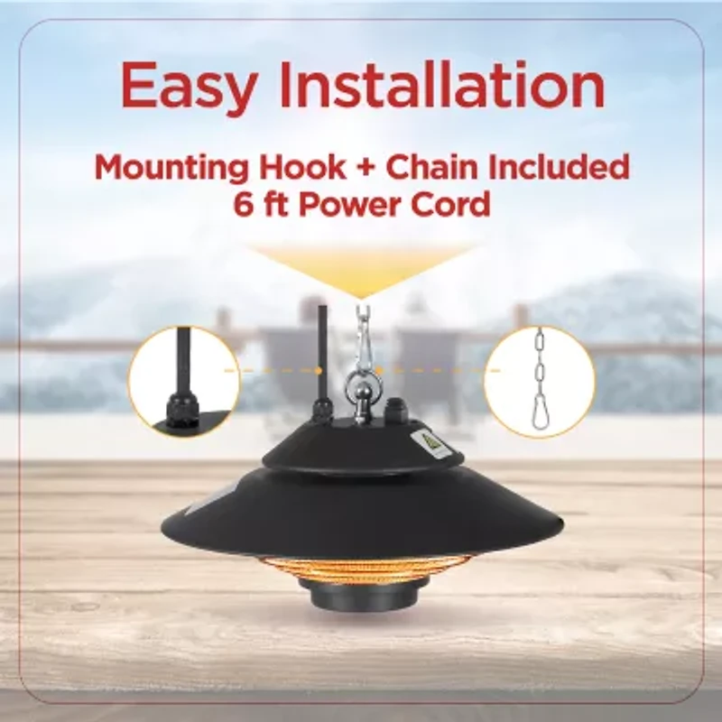 BLACK+DECKER Patio Electric Heater for Ceiling Heater for Outside with Remote Control