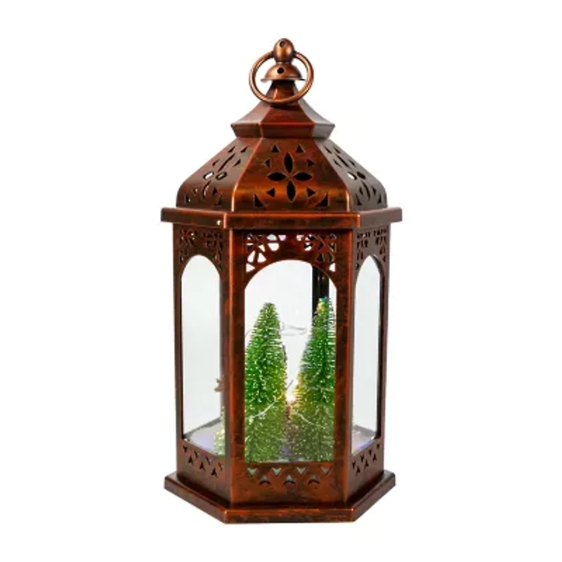 Kurt Adler 13" Lit Lantern With Santa Lighted Christmas Tabletop Decor