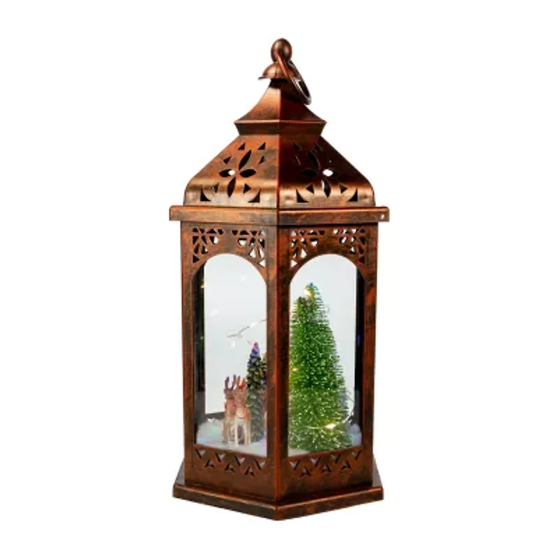 Kurt Adler 13" Lit Lantern With Santa Lighted Christmas Tabletop Decor