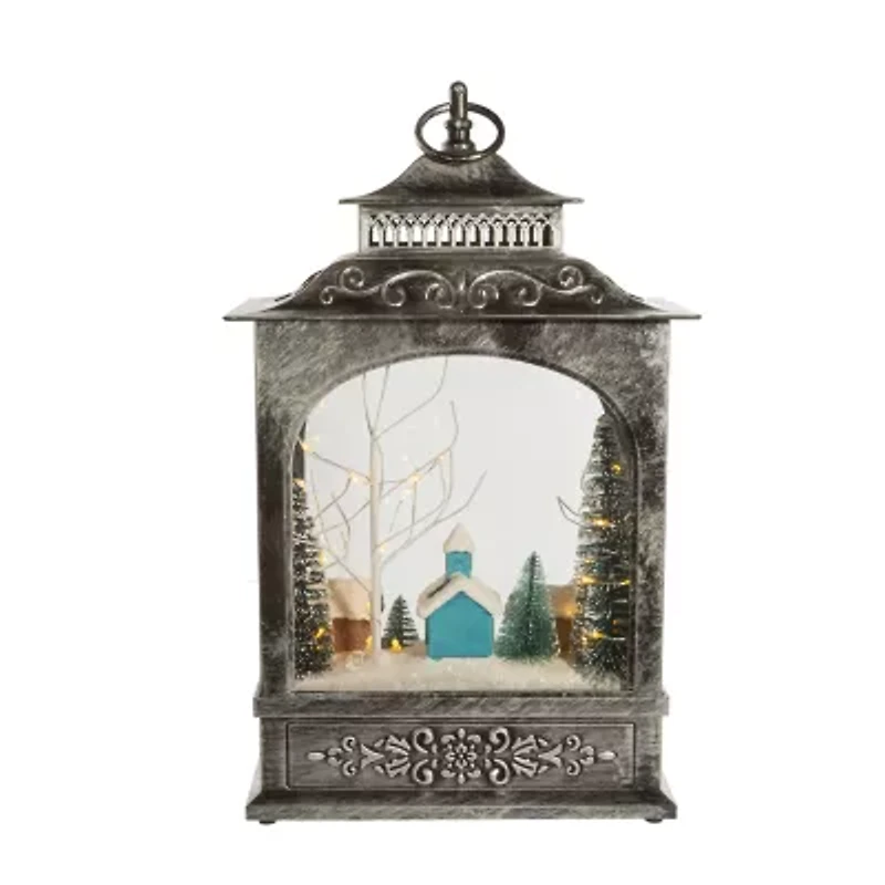 Kurt Adler Led Village Lantern Lighted Plays Music Christmas Tabletop Decor