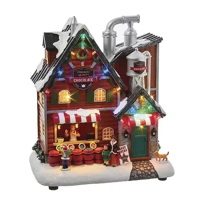 Kurt Adler 10.63" Chocolate Factory Lighted Plays Music Christmas Tabletop Decor