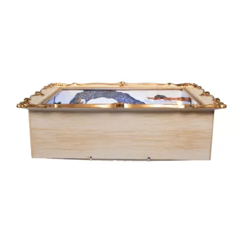 Kurt Adler 7.48" Village Scene Frame Lighted Plays Music Christmas Tabletop Decor