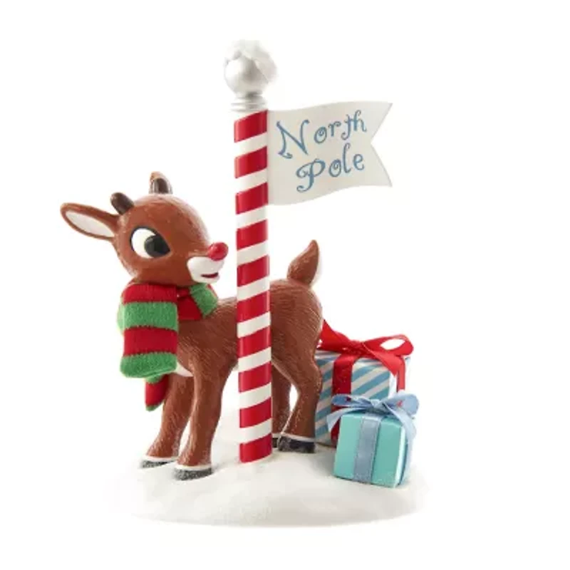 Kurt Adler Fabriche Rudlph North Pole Christmas Tabletop Decor