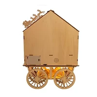 Kurt Adler Led Wooden Village Scene Lighted Plays Music Christmas Tabletop Decor