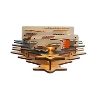 Kurt Adler Wooden Tree With Village Scene Lighted Christmas Tabletop Decor