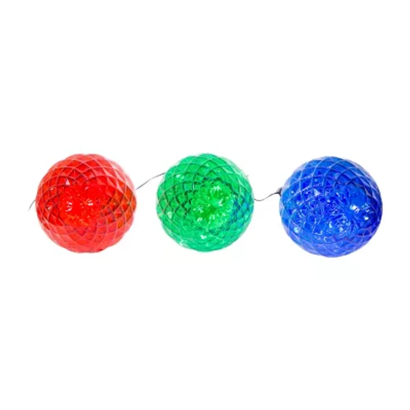 Kurt Adler Set Of 3 27.2" Led Facet Stakes Christmas Yard Art