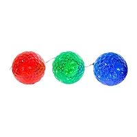Kurt Adler Set Of 3 27.2" Led Facet Stakes Christmas Yard Art