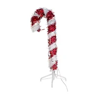 Kurt Adler Foot Prelit Led Tinsel Candy Cane Christmas Yard Art