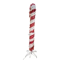 Kurt Adler 5 Foot Prelit Led Tinsel Candy Cane Christmas Yard Art