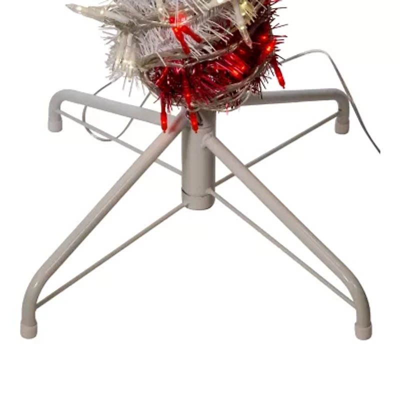 Kurt Adler 5 Foot Prelit Led Tinsel Candy Cane Christmas Yard Art