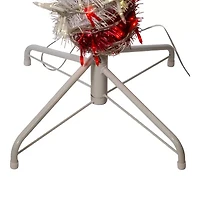 Kurt Adler 5 Foot Prelit Led Tinsel Candy Cane Christmas Yard Art