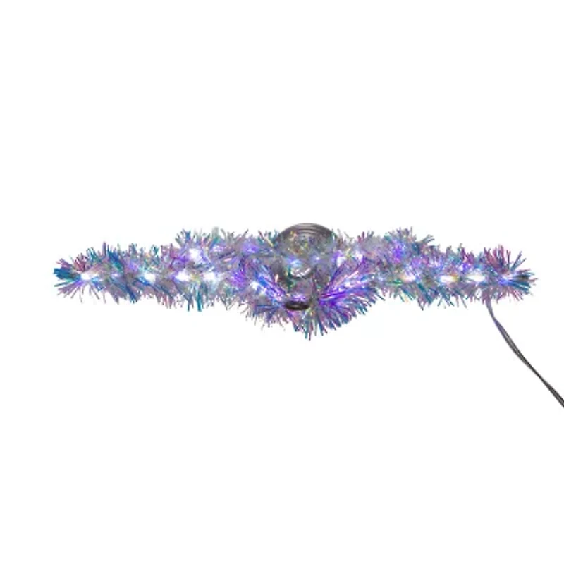 Kurt Adler 12.2" White Led Silver Star Christmas Tree Topper