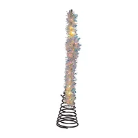 Kurt Adler 12.2" White Led Silver Star Christmas Tree Topper
