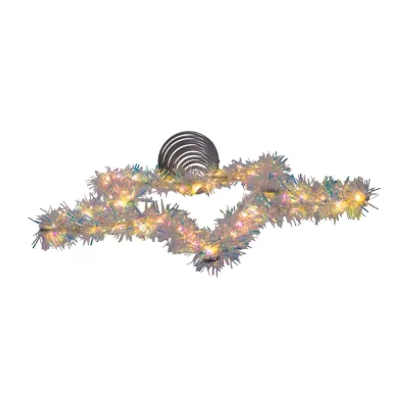 Kurt Adler 12.2" White Led Silver Star Christmas Tree Topper