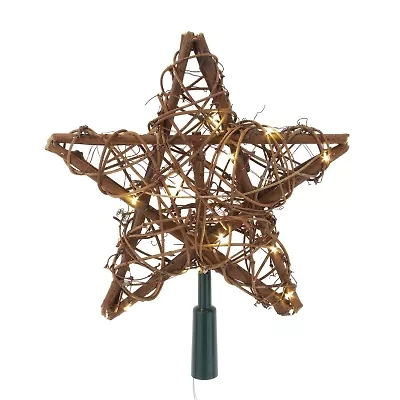 Kurt Adler 10" Fairy Natural Rattan Star Christmas Tree Topper