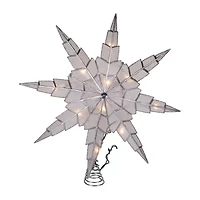 Kurt Adler 15" 8-Point Capiz Silver Star Christmas Tree Topper