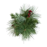 Kurt Adler Berries And Plaid Ribbon Green 1 1/2 Feet Christmas Tree