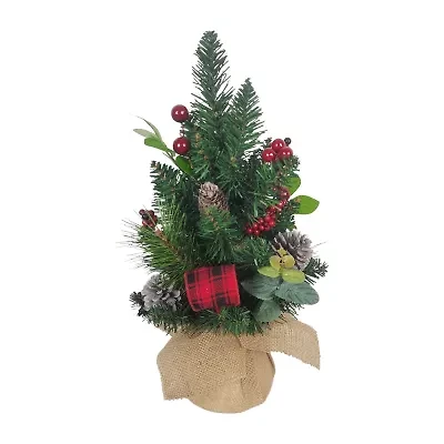 Kurt Adler Berries And Pinecone Ribbon Green 1 1/2 Feet Christmas Tree