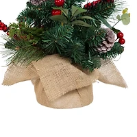 Kurt Adler Berries And Pinecone Ribbon Green 1 1/2 Feet Christmas Tree