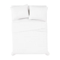 London Fog Garment Wash Solid Quilt Set