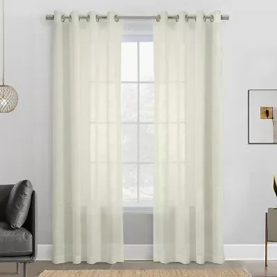 Habitat Boucle Grommet Top Sheer Single Curtain Panel