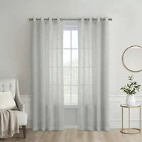 Boucle Grommet Top Sheer Single Curtain Panel