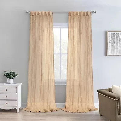 Paloma Rod Pocket Back Tab Sheer Single Curtain Panel