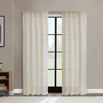 THERMASHEER™ Weathershield Rod Pocket Energy Saving Sheer Single Curtain Panel
