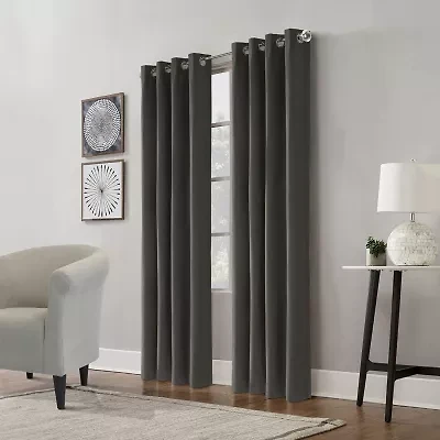 Thermaplus Edison Grommet Top Energy Saving 100% Blackout Single Curtain Panel