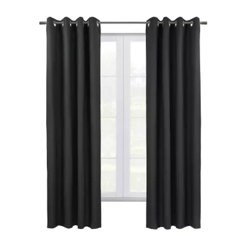 Thermaplus Shadow Grommet Top Energy Saving 100% Blackout Single Curtain Panel