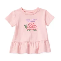 Okie Dokie Baby Girls Round Neck Short Sleeve T-Shirt