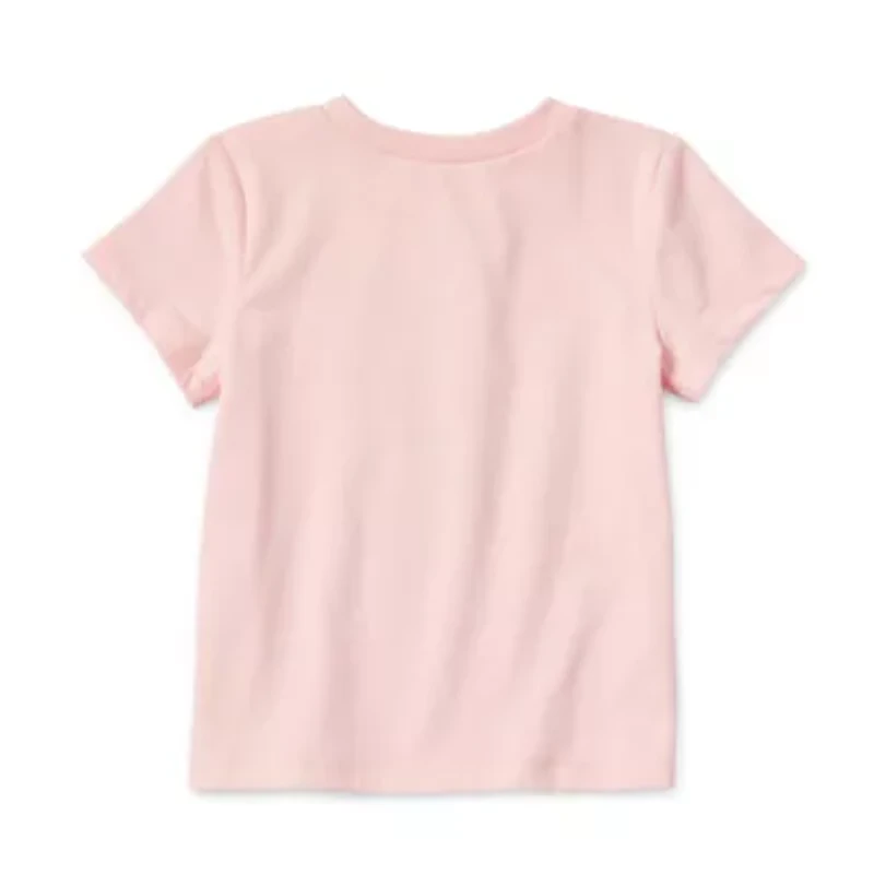 Okie Dokie Toddler & Little Girls Round Neck Short Sleeve Regular Fit Graphic T-Shirt