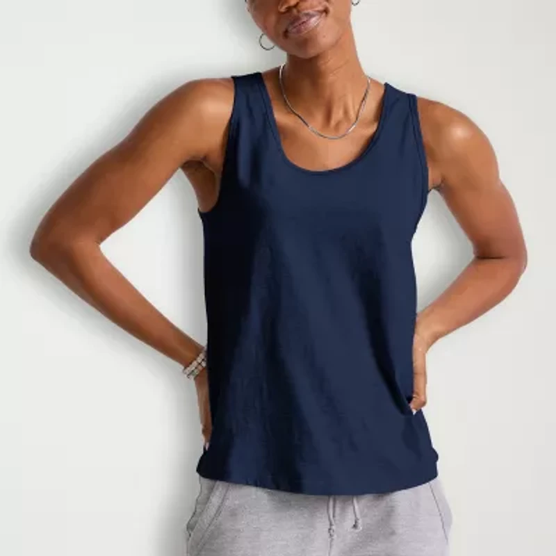Hanes Womens U Neck Sleeveless Active Tank Top