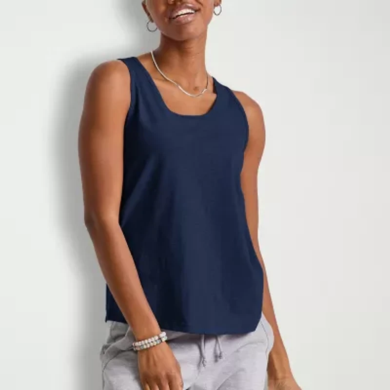 Hanes Womens U Neck Sleeveless Active Tank Top