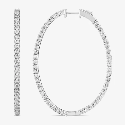 (G / SI1-SI2) 5 CT. T.W. Lab Grown White Diamond 10K and 14K or Yellow Gold 56.4mm Hoop Earrings