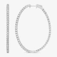 (G / SI1-SI2) 5 CT. T.W. Lab Grown White Diamond 10K and 14K or Yellow Gold 56.4mm Hoop Earrings