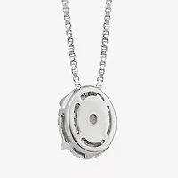 (I / I1) Womens 1 CT. T.W. Lab Grown White Diamond 10K White Gold Oval 18 Inch Pendant Necklace