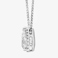 (I / I1) Womens 1 CT. T.W. Lab Grown White Diamond 10K White Gold Pear 18 Inch Pendant Necklace
