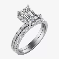 Signature By Modern Bride Womens 2 CT. T.W. Lab Grown White Diamond 10K or 14K Gold Side Stone Bridal Set