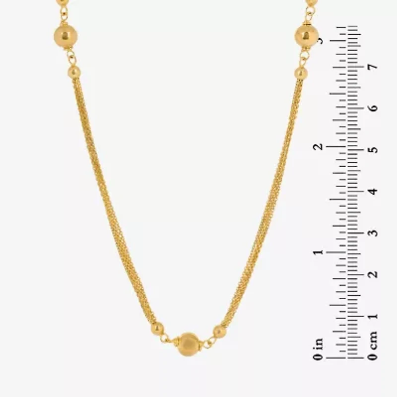Womens 18K Gold Over Silver Round 18 Inch Pendant Necklace