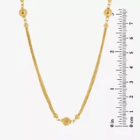 Womens 18K Gold Over Silver Round 18 Inch Pendant Necklace