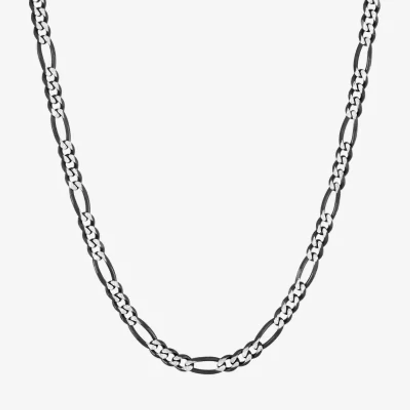 Made in Italy Mens Sterling Silver 22 Inch Figaro Chain Necklace