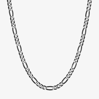 Made in Italy Mens Sterling Silver 22 Inch Figaro Chain Necklace