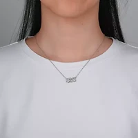 DiamonArt® Womens 1/3 CT. T.W. White Cubic Zirconia Sterling Silver Heart Pendant Necklace