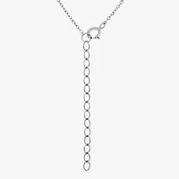 DiamonArt® Womens 1/3 CT. T.W. White Cubic Zirconia Sterling Silver Heart Pendant Necklace