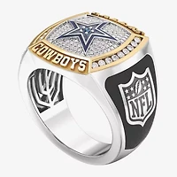True Fans Fine Jewelry Dallas Cowboys Mens 1/2 CT. Natural White Diamond 10K Two Tone Gold Star Fashion Ring