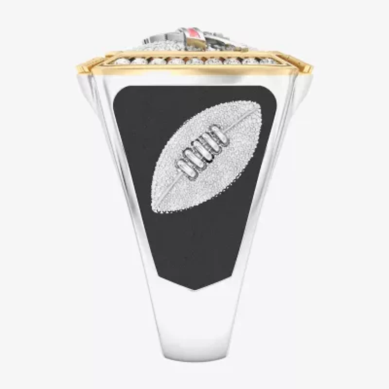 True Fans Fine Jewelry Buffalo Bills Mens 1/2 CT. Natural White Diamond 10K Two Tone Gold Fashion Ring